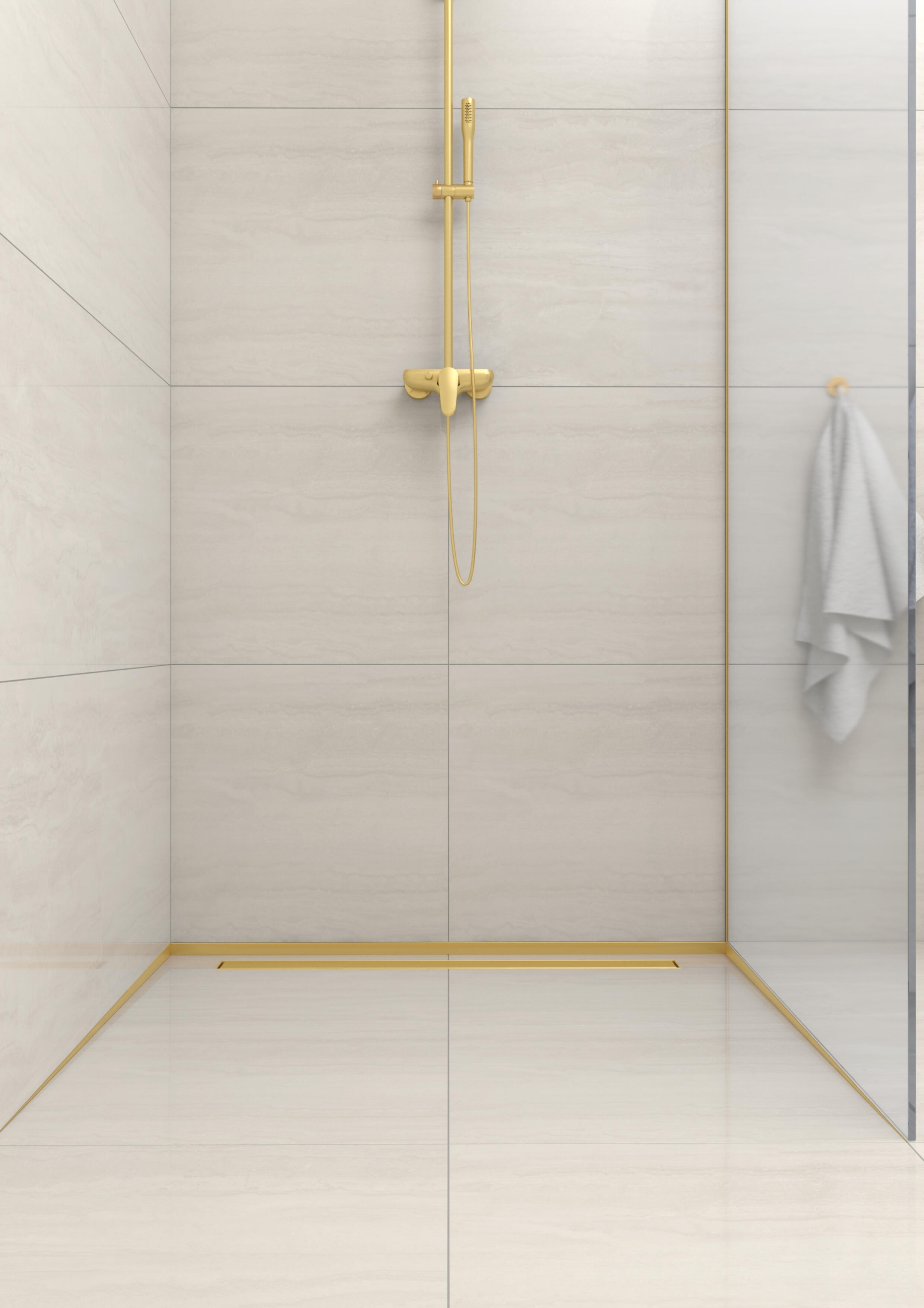 Listwa spadkowa podłogowa czołowa 130 cm złota - 2