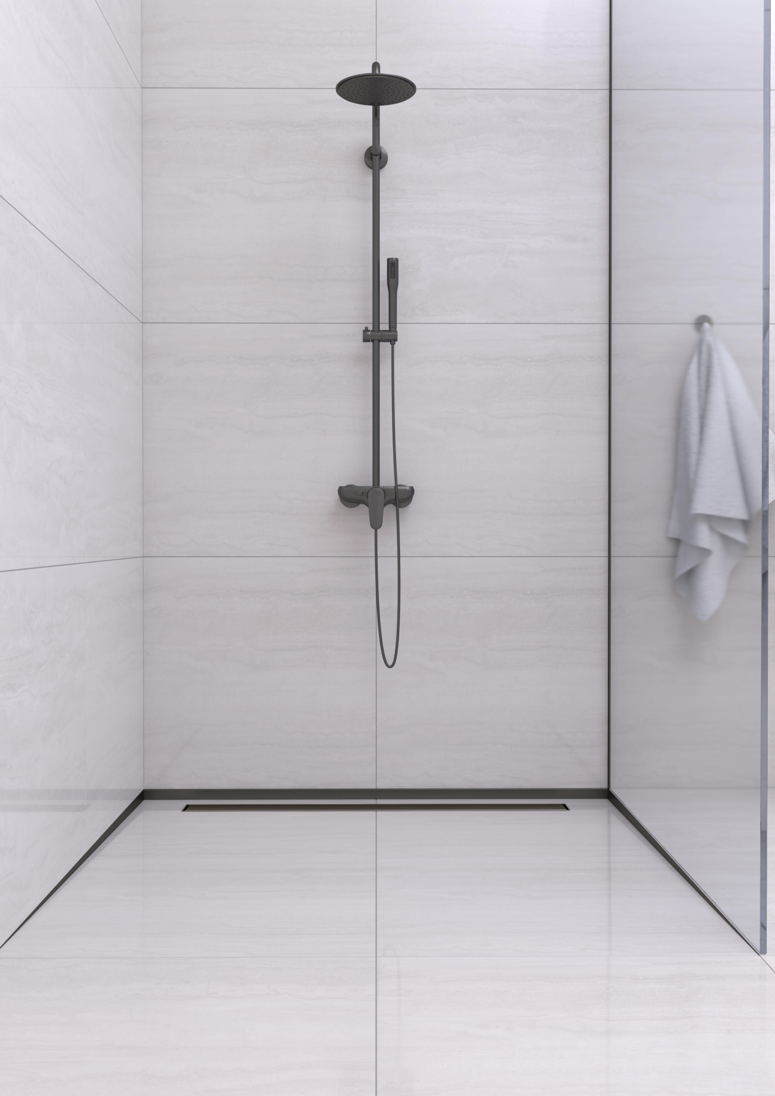 Listwa spadkowa podłogowa prawa 120 cm czarna - 2