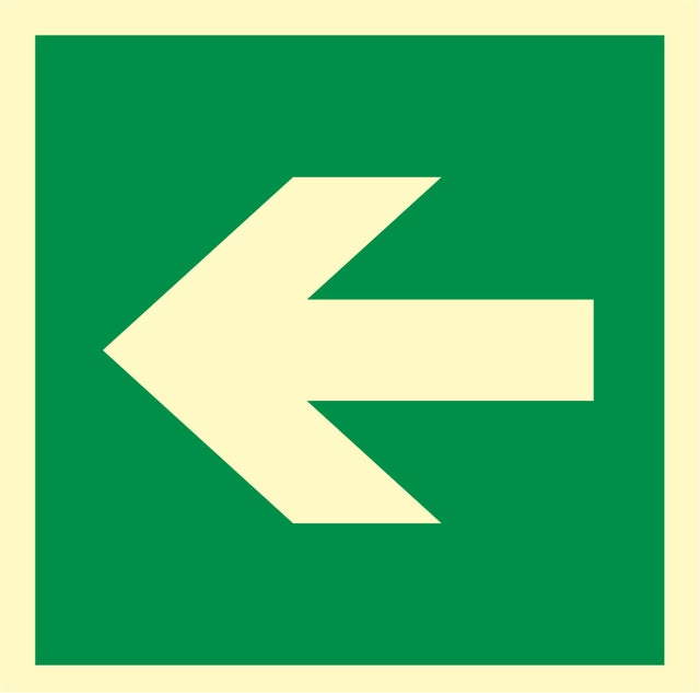 Znak informacyjny KIERUNEK DROGI EWAKUACYJNEJ 15X15 CM