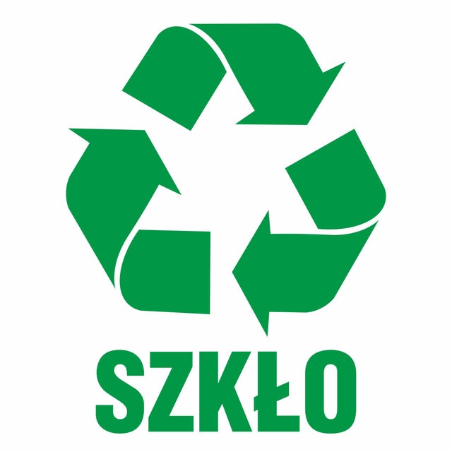 Naklejka na kosz do SEGREGACJI ŚMIECI SZKŁO