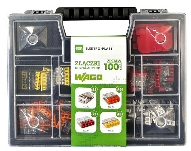Zestaw szybkozłączek WAGO 100szt