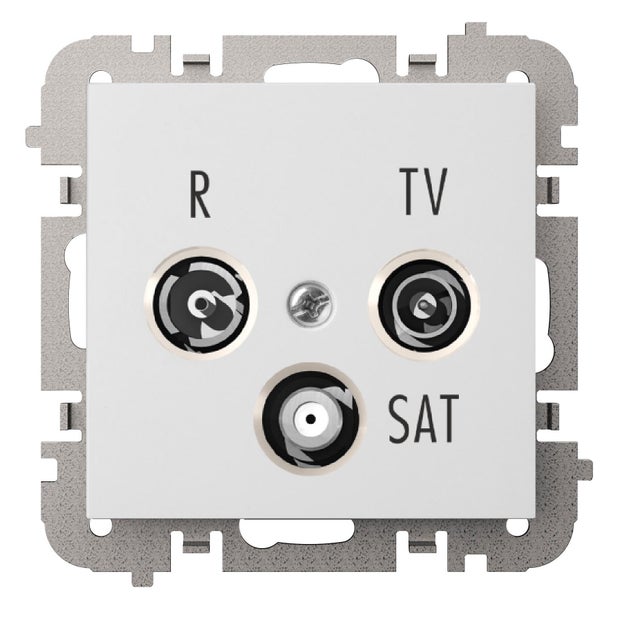 Santra biały gniazdo r-tv-sat końcowe