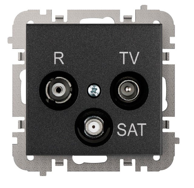 Santra czarny gniazdo r-tv-sat końcowe