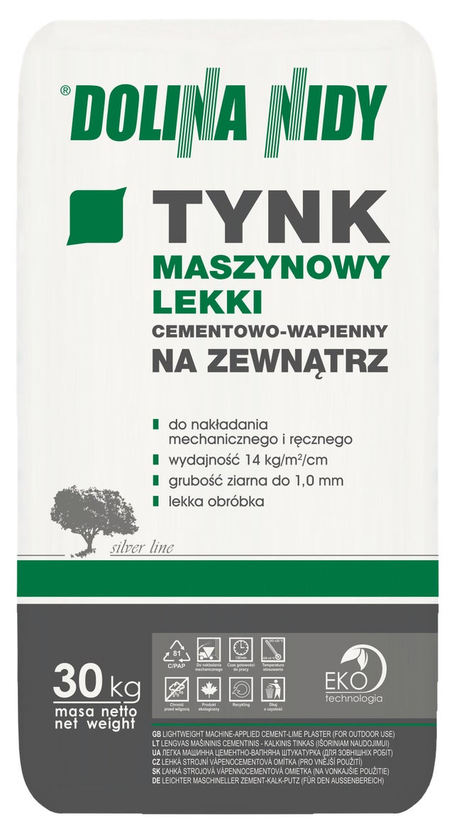 Tynk cementowo-wapienny Dolina Nidy 30 kg, maszynowy lekki