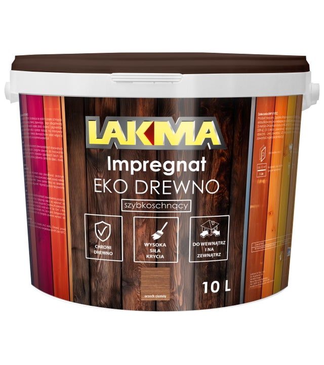 Impregnat do drewna Eko Drewno Lakma orzech 10l