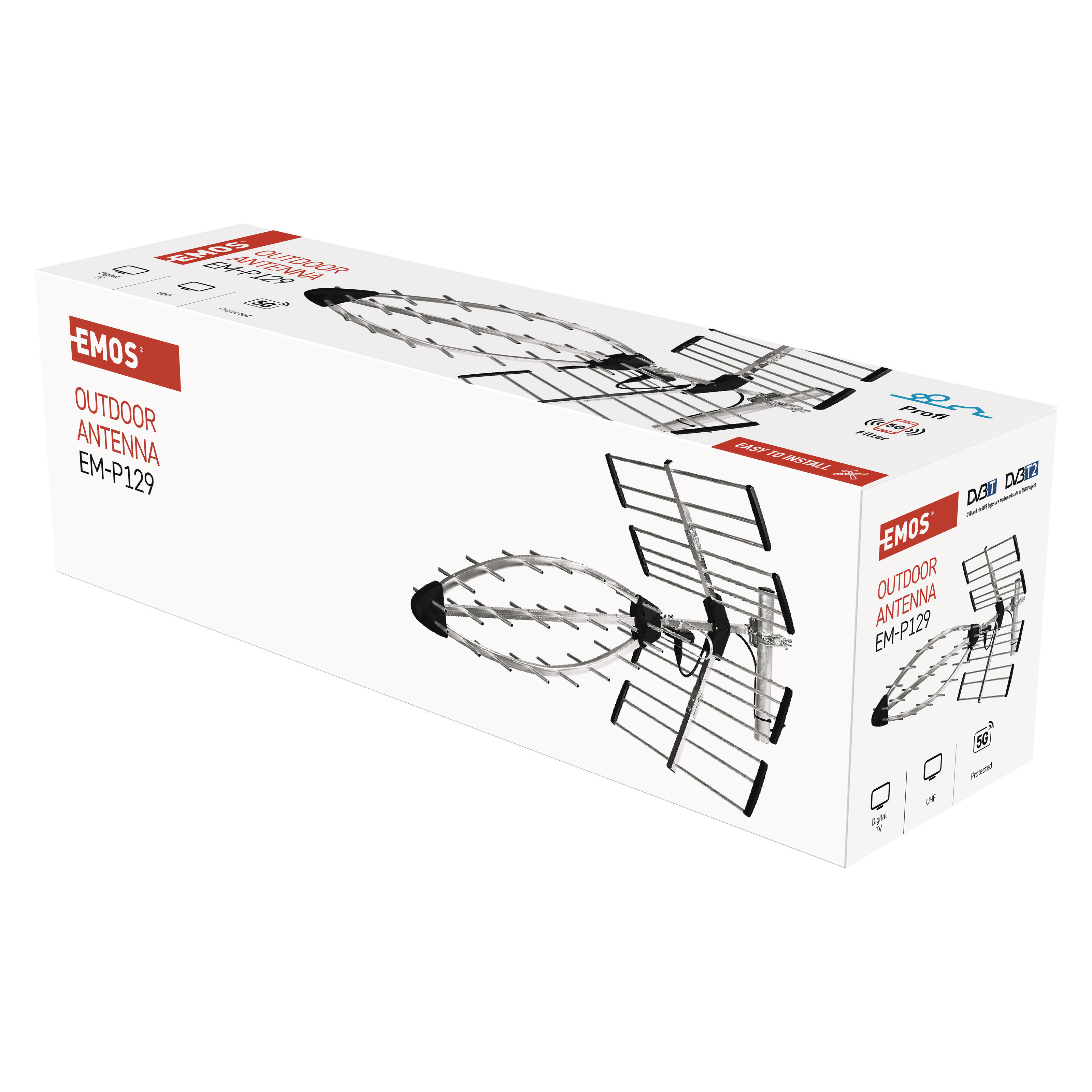 Antena zewnętrzna EM-29U5G, PROFI, zasięg 200 km, DVB-T2, filtr LTE/4G/5G - 2