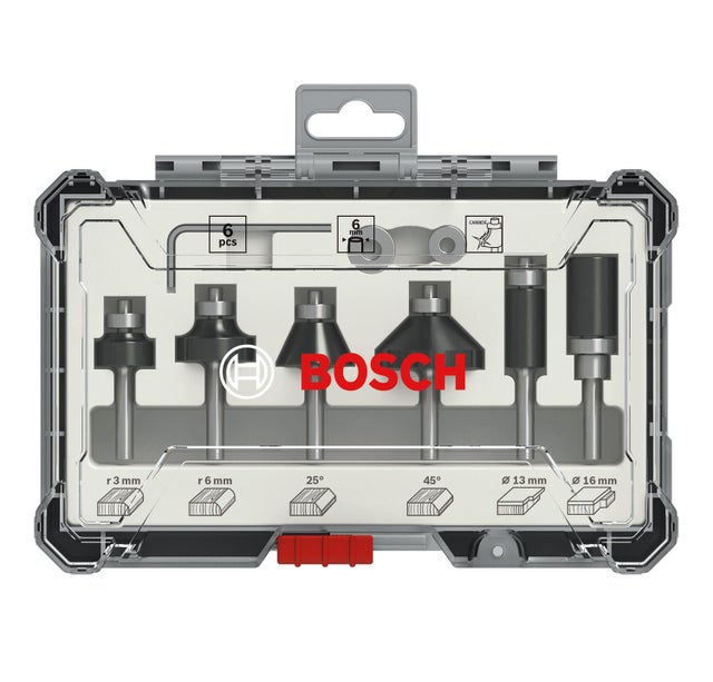 Zestaw frezów do wykańczania i wyrównywania, trzpień 6 mm Bosch, 6 szt.
