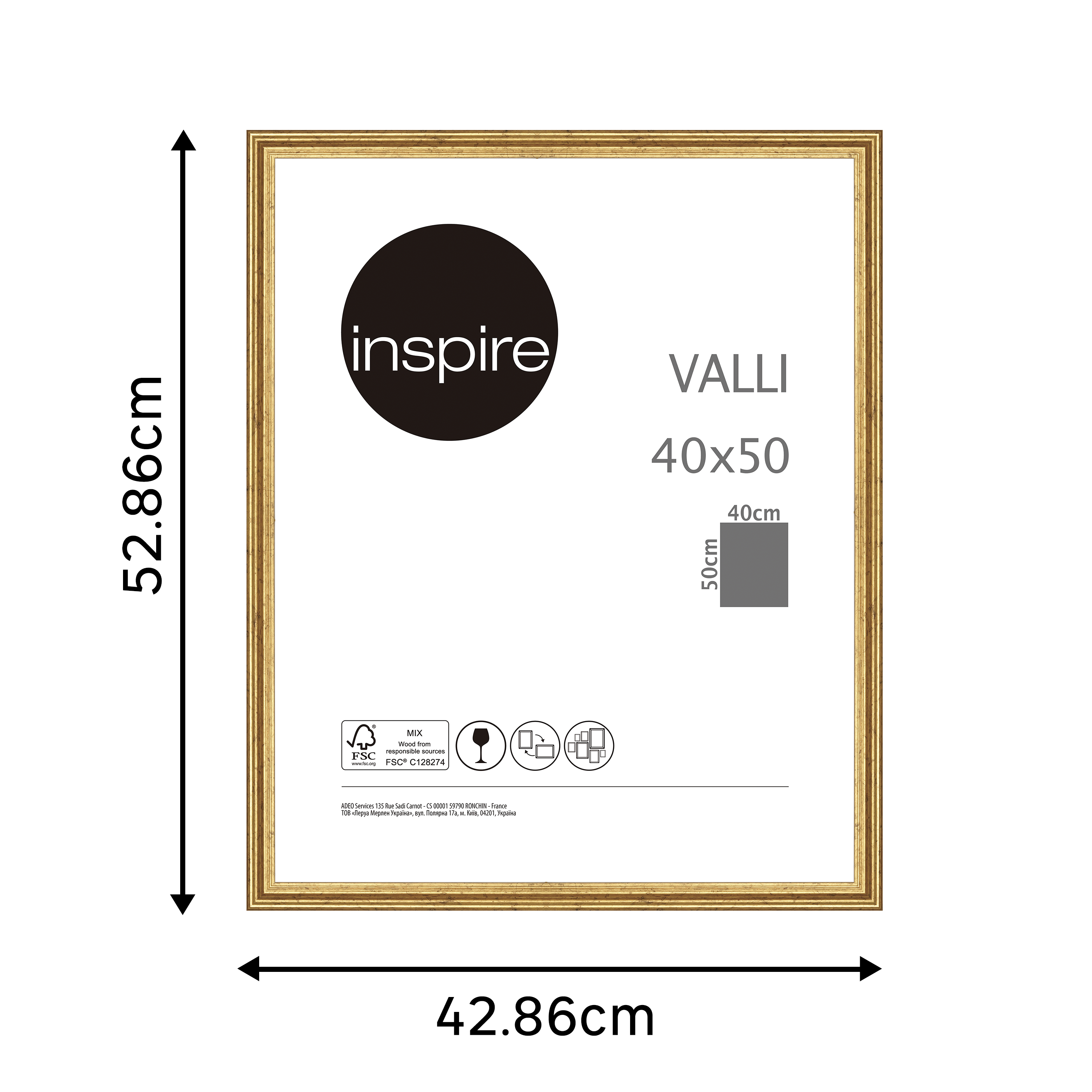 Marco Valli Brass dorado INSPIRE 40x50cm - 3