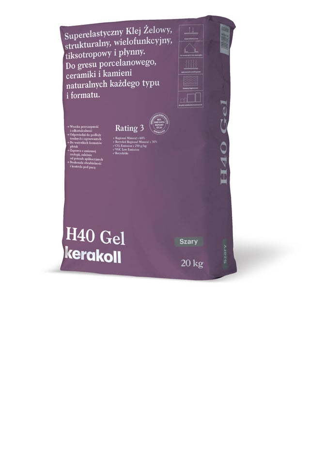 Zaprawa klejowa H40 GEL szara 20 kg Kerakoll