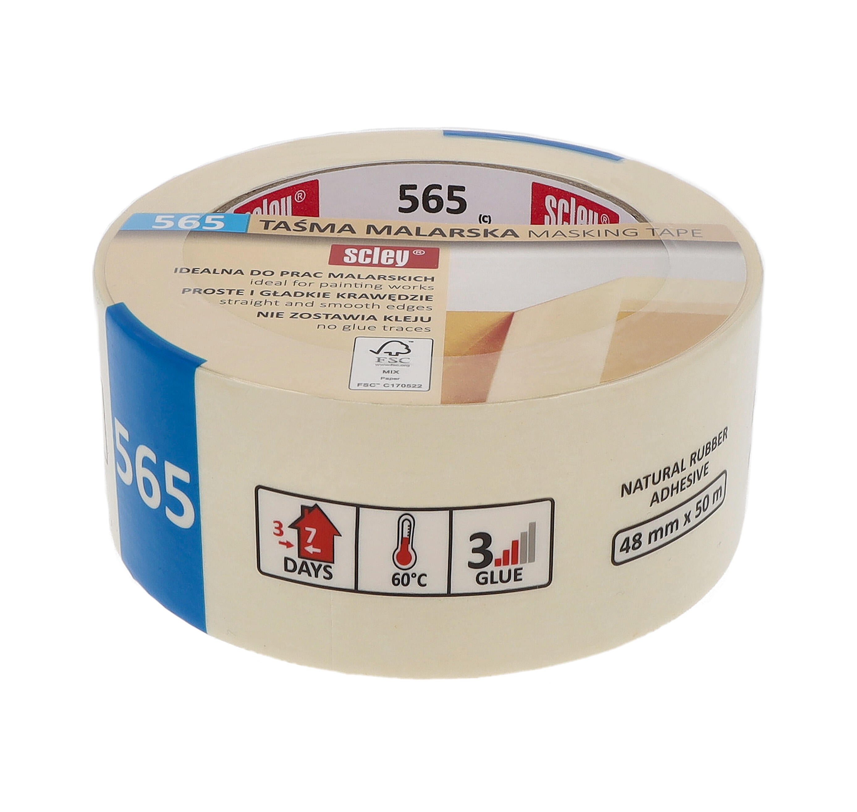 Taśma malarska Scley 565 biała 45mm x 50m - 2