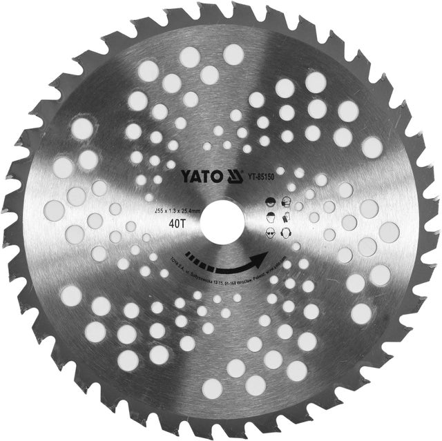 Tarcza do podkaszarek 255 mm z otworem mocującym 25,4 mm YATO YT85150
