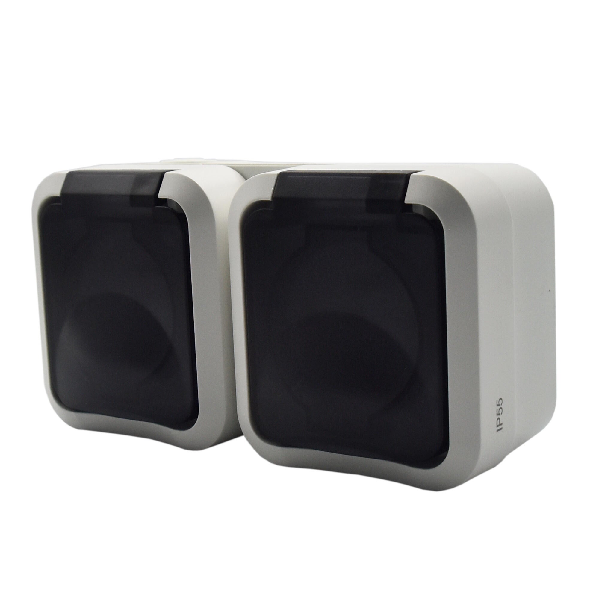 Aqua Pro biały gniazdo 2x2P+Z z klapką IP55 - 2