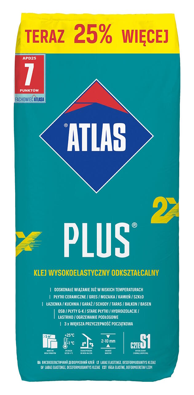Zaprawa klejowa Atlas Plus S1 szara 25kg