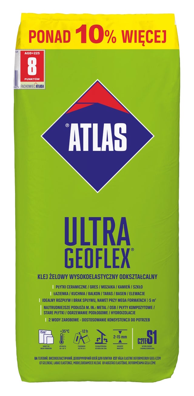 Zaprawa klejowa Atlas Ultra Geoflex S1 szara 25kg 
