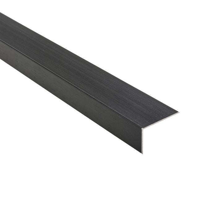 Kątownik schodowy aluminiowy czarny szczotkowany 40x25x1.5m 2m