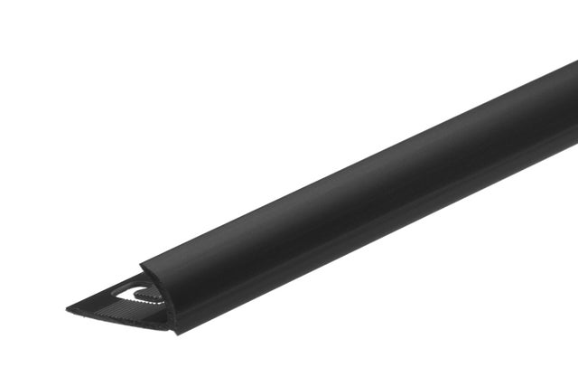 Profil wykończeniowy zewnętrzny 10 mm PVC 250 cm Czarny mat RAL 9005 CEZAR