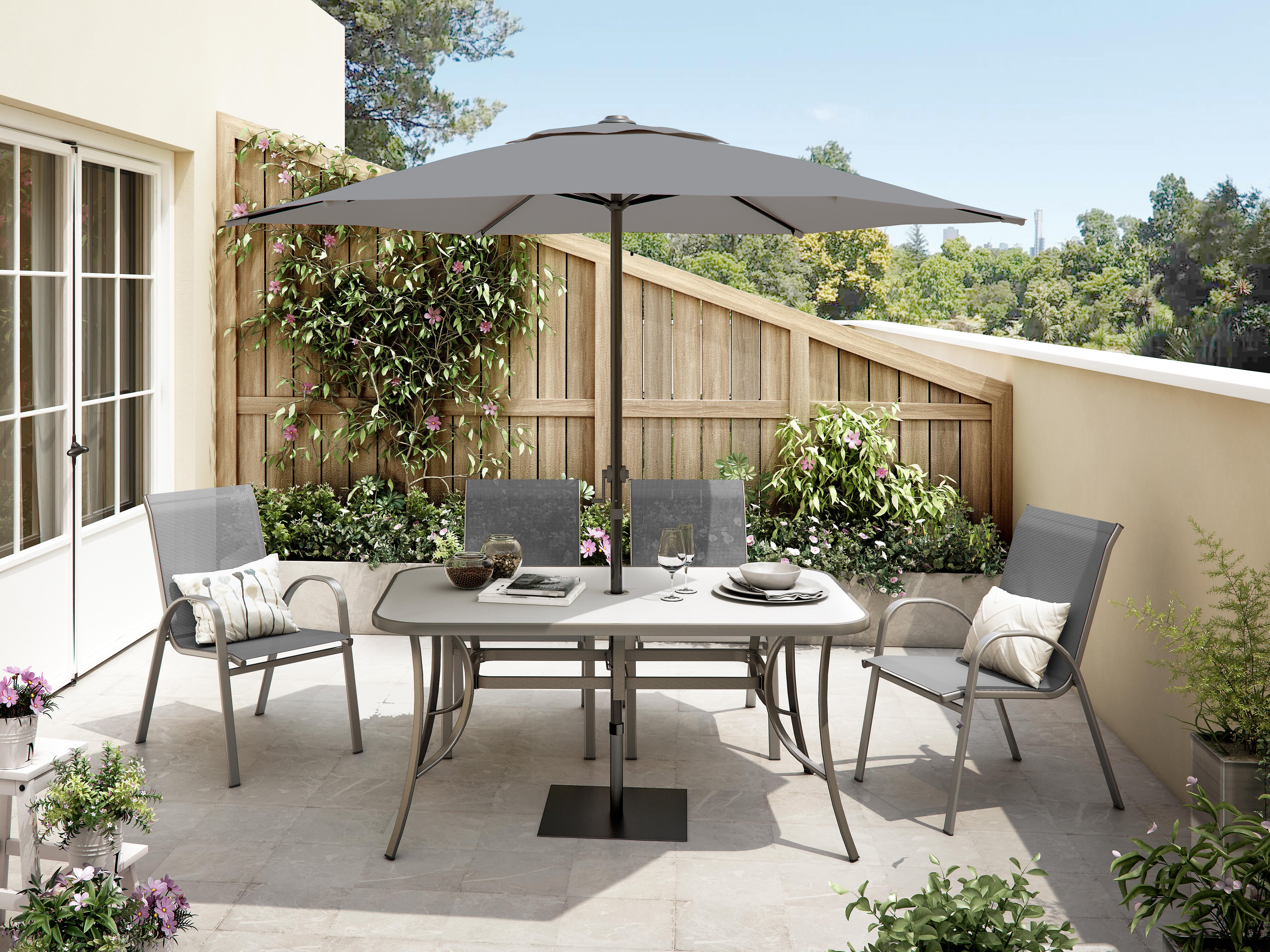 Chapéu de sol POLAR HEXA D260CM CINZA ESCURO - 3