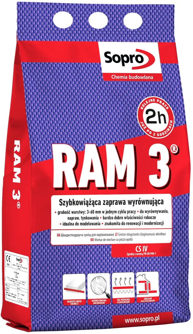 Szpachla cementowa Sopro RAM3 5 kg, 3-60mm