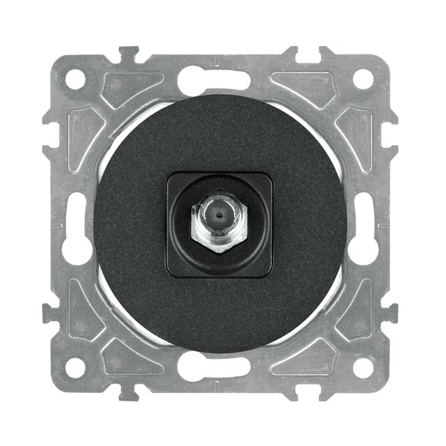 Oval czarny gniazdo antenowe 1x F