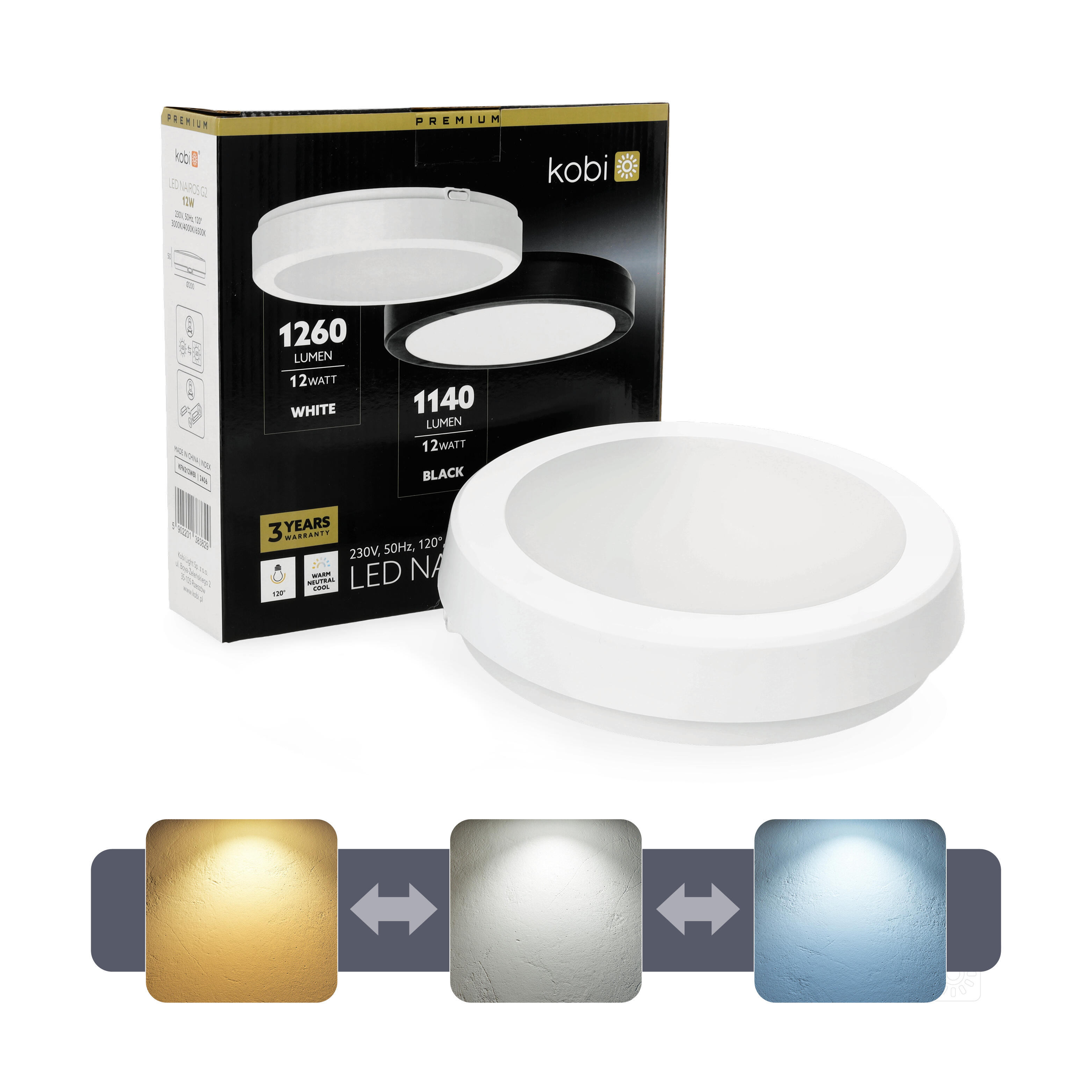 Plafon LED Nairos 12W 1260 lm IP65 - 3