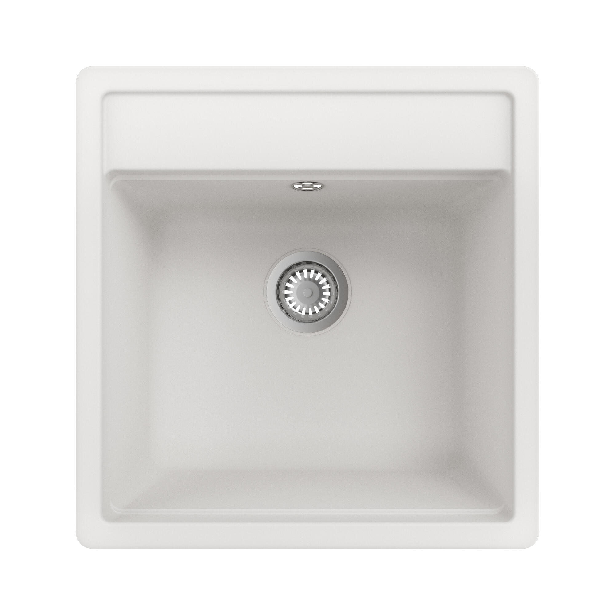 Evier en quartz 1 bac 49 x 51 cm vidage inclus Onega blanc - 3