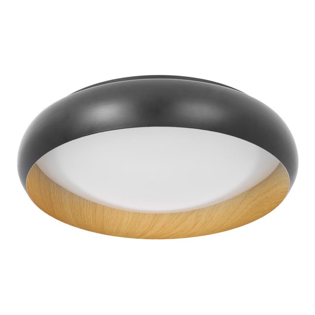 Plafon LED Zarco 24W 1400 lm IP20, czarny/drewno