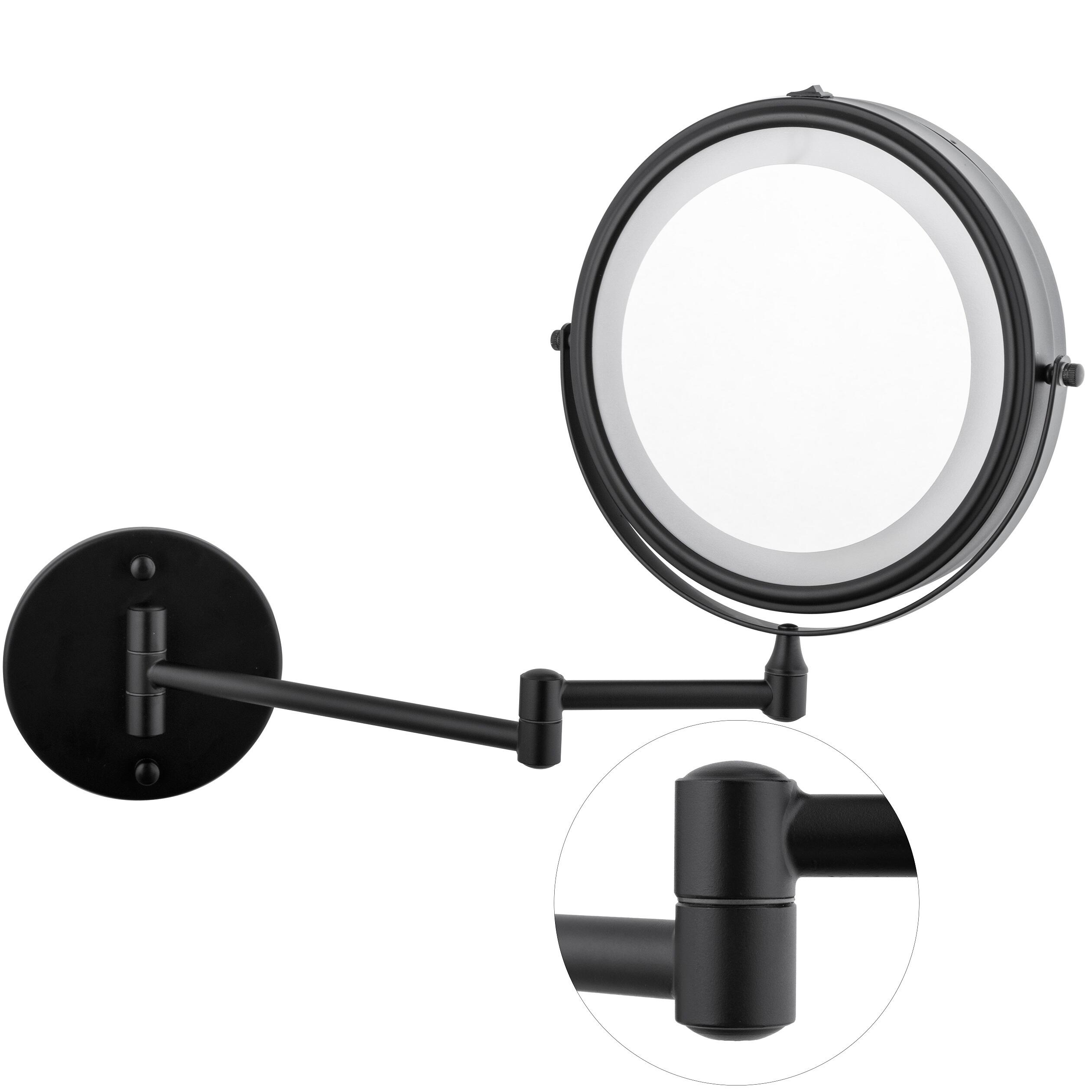 Lustro przykręcane Led Eda czarne - 2