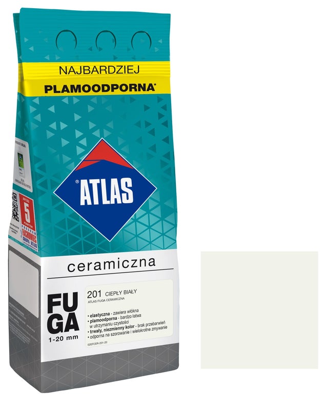 Fuga ceramiczna Atlas 201 ciepły biały 2kg