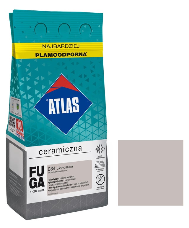 Fuga ceramiczna Atlas 034 jasnoszary 5kg