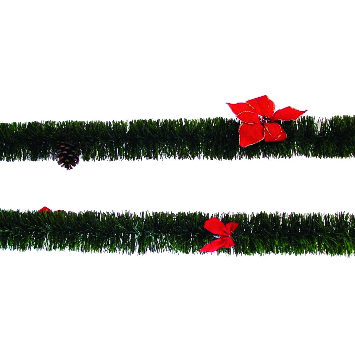 Ghirlanda decorativa natalizia natalizia con stelle rosse color verde L 200 cm - 5