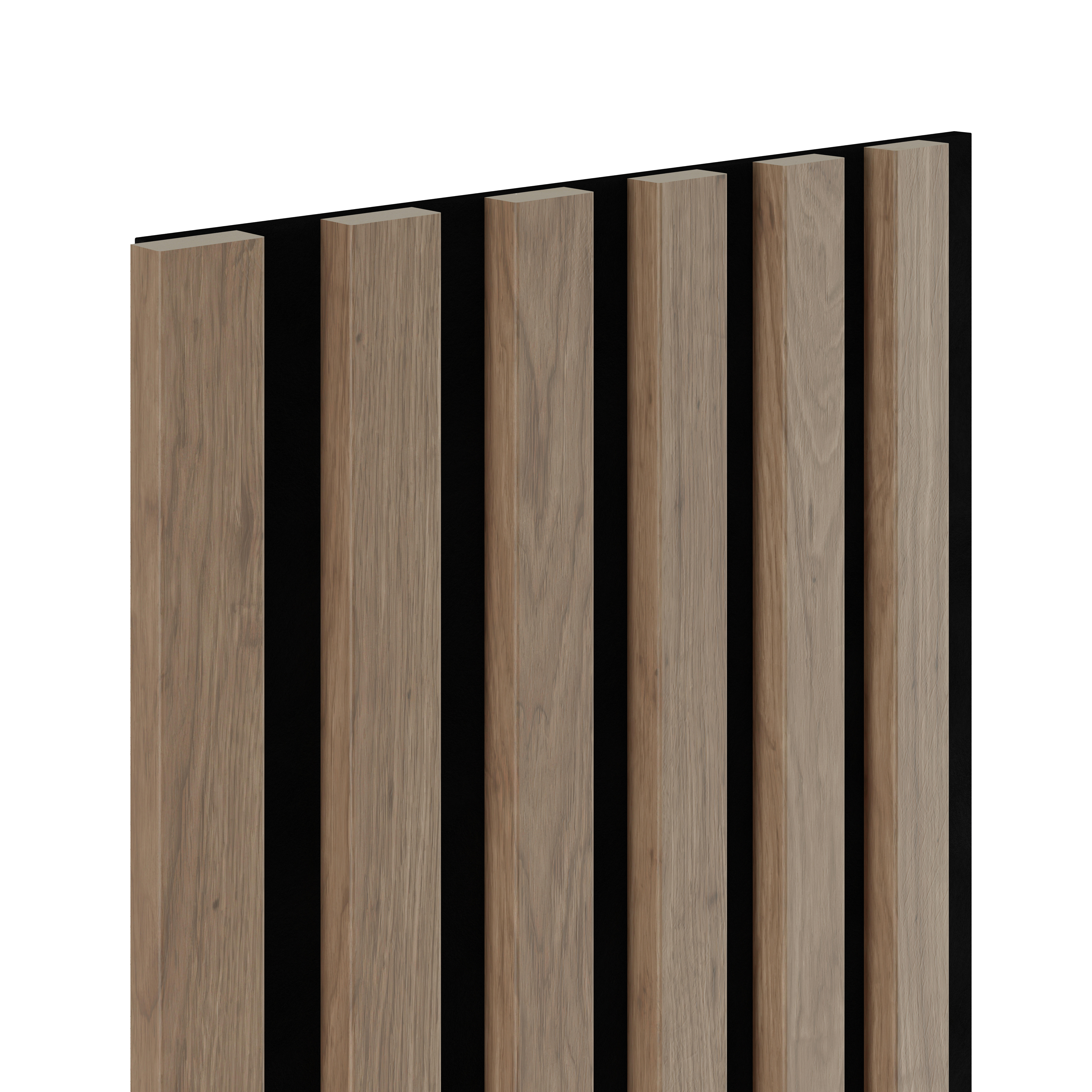 Panel lamelowy na filcowym podkładzie WL 2700x300 mm, dąb saragossa, tło czarne - 3