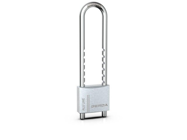 Kłódka aluminiowa LINE KAP  z regulowanym pałąkiem 60-150 mm 