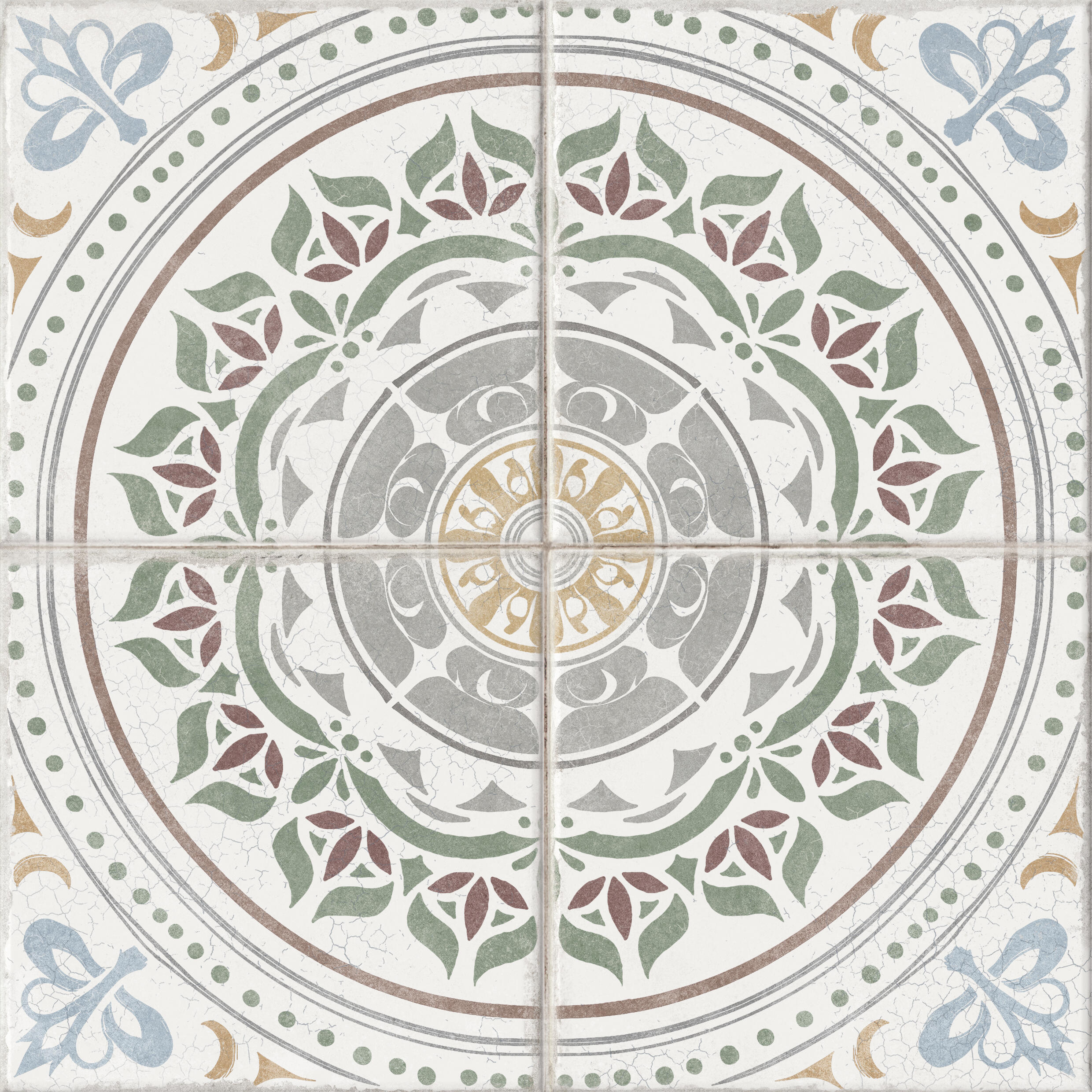 Gres szkliwiony Patchwork Clue Red 42x42 1,41 m2 - 3