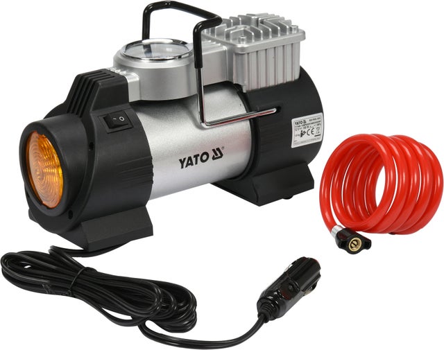 Kompresor samochodowy 180 W z lampą LED, YATO YT-73460