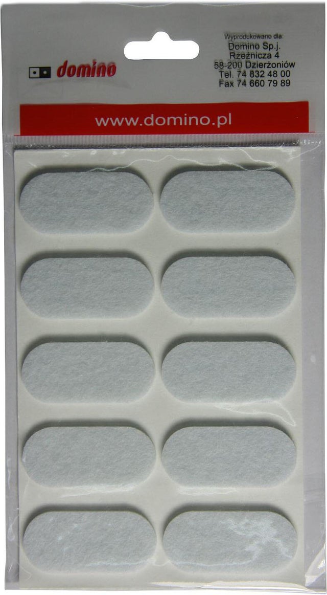 Podkładki filcowe samoprzylepne białe, 20x44 mm, 10 szt.