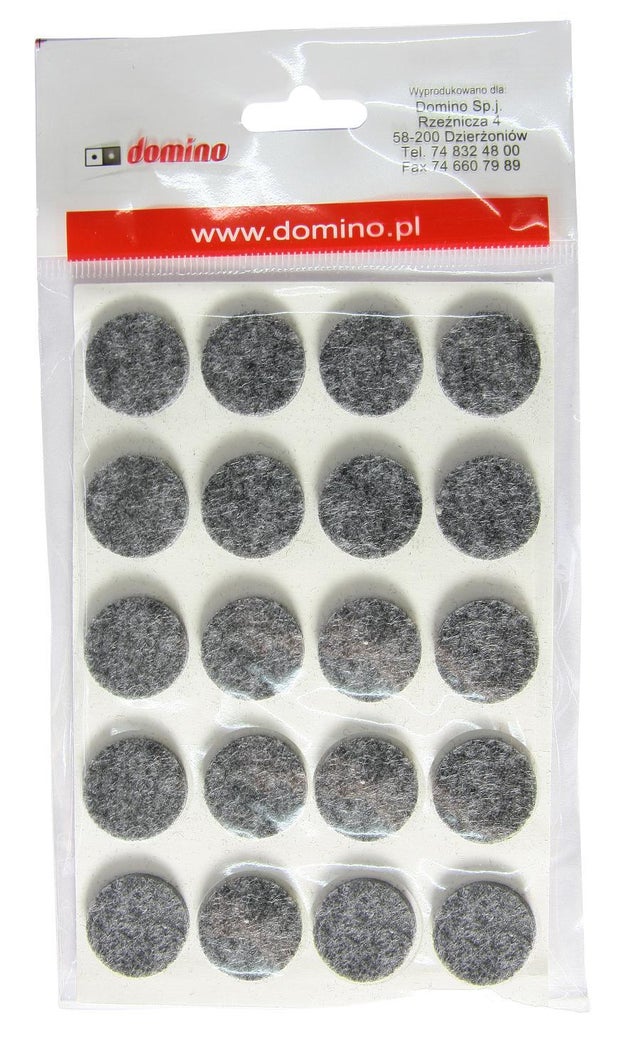 Podkładki filcowe samoprzylepne szare, ⌀20 mm, 20 szt.