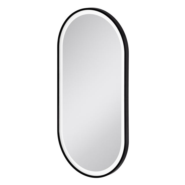 Lustro owalne Hit light 40 x 80 cm z ramą czarną