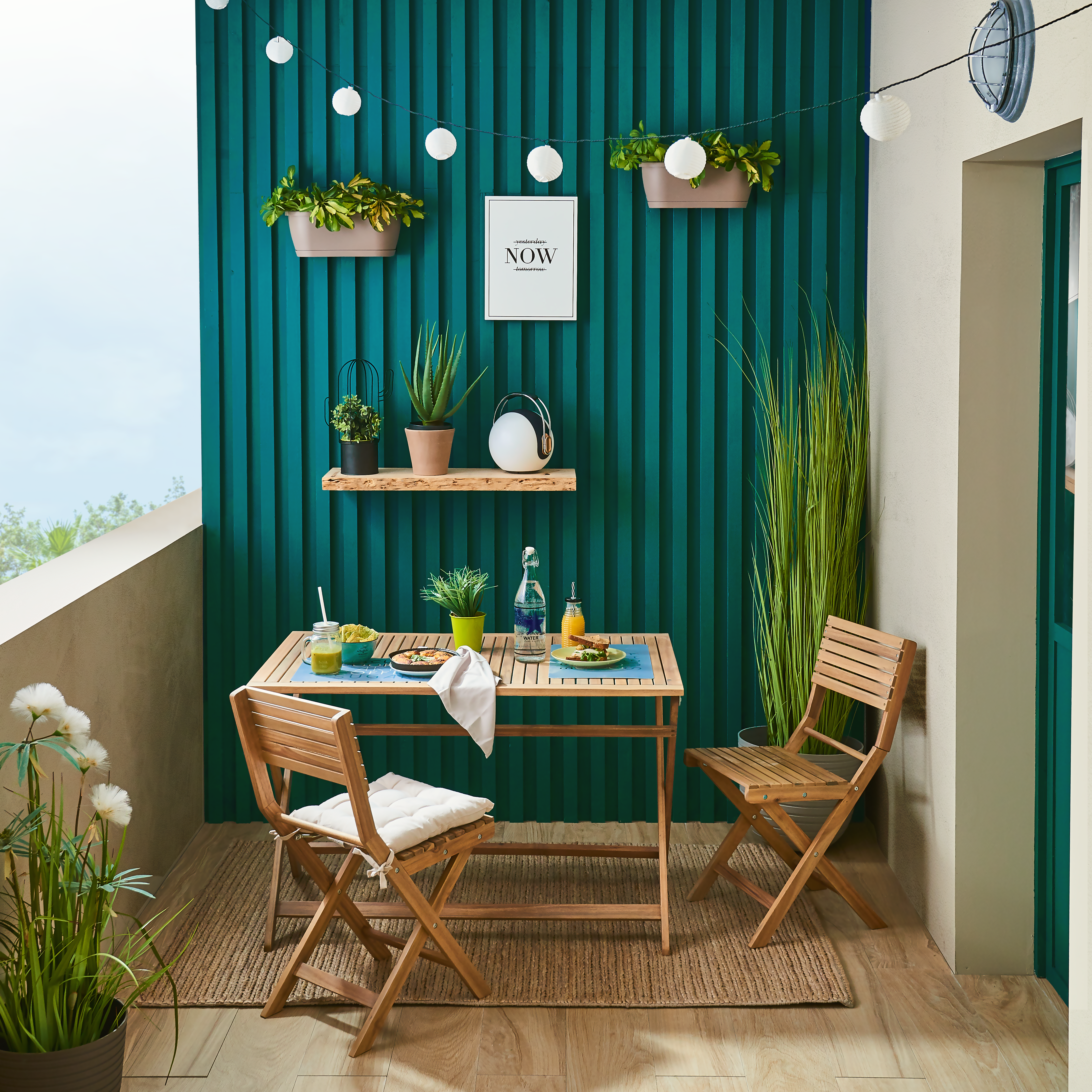 Sedia da giardino in legno pieghevole Solis Origami NATERIAL, seduta in acacia marrone, 2 pezzi - 7