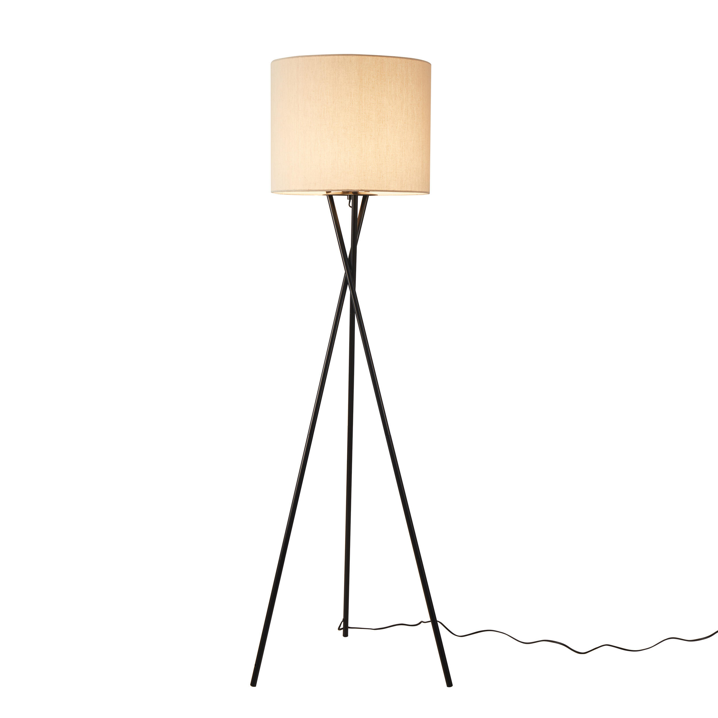 Lampa podłogowa Tekla, len naturalny - 3