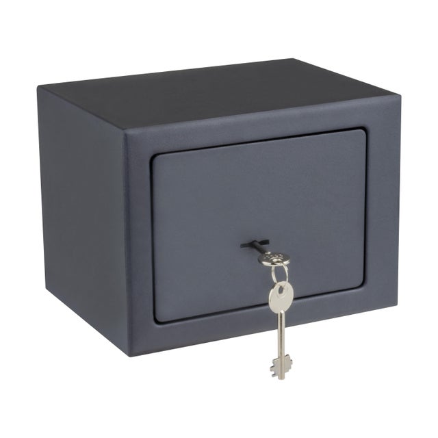 Sejf z zamkiem na klucz KL-17, wym. 23 x 17 x 17 cm, 2 klucze 