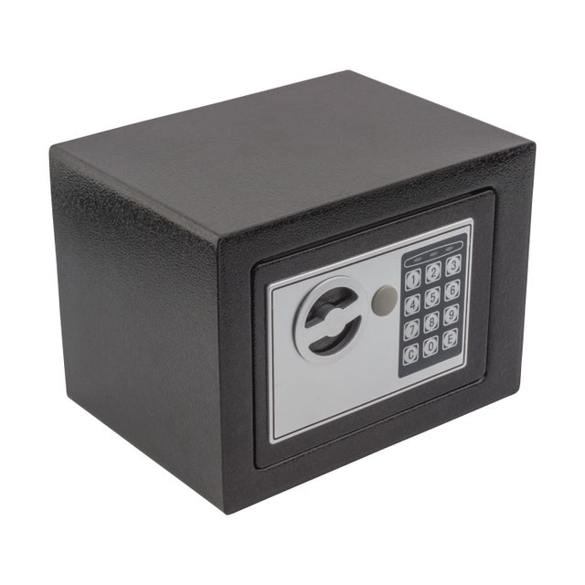 Sejf z zamkiem elektronicznym EDL-17, wym. 23 x 17 x 17 cm,  4 baterie LR6 AA, 2 klucze