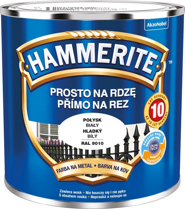 Hammerite połysk biały 0,25l