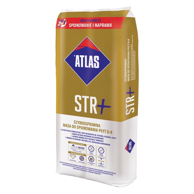 Szybkosprawna masa do spoinowania płyt g-k Atlas STR+ 20 kg 
