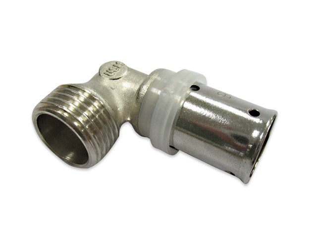 Pex Kolano zaciskowe 90° GZ 16 mm x 1/2