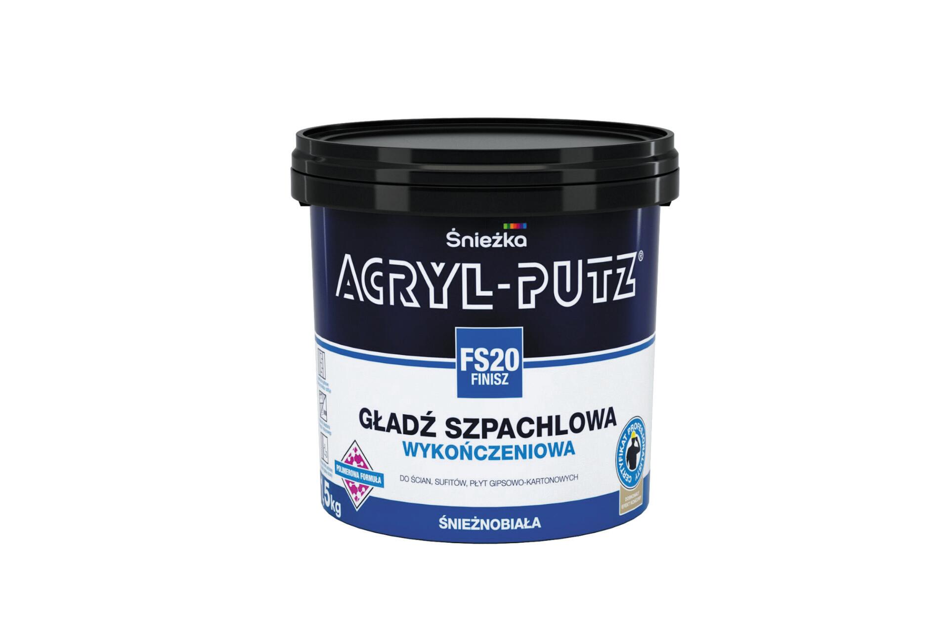 Gładź szpachlowa Śnieżka Acryl-Putz Finisz FS20 17kg - 2