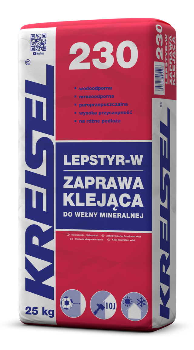 Zaprawa klejąca do wełny mineralnej Kreisel Lepstyr-W 230 25 kg
