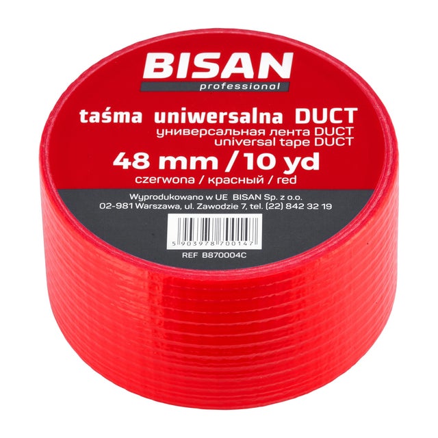 Taśma izolacyjna uniwersalna Duct 48 mm/10 mb, czerwona