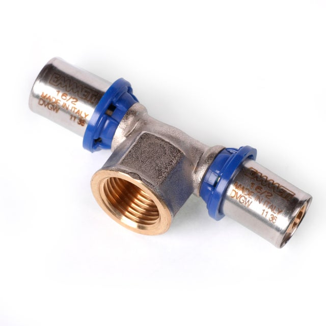 Pex Trójnik zaciskowy GW 16 mm x 1/2