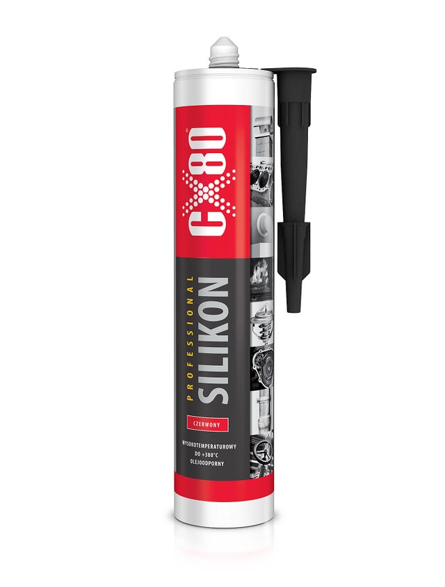 Silikon proffesional wysokotemperaturowy czerwony CX-80 310ml