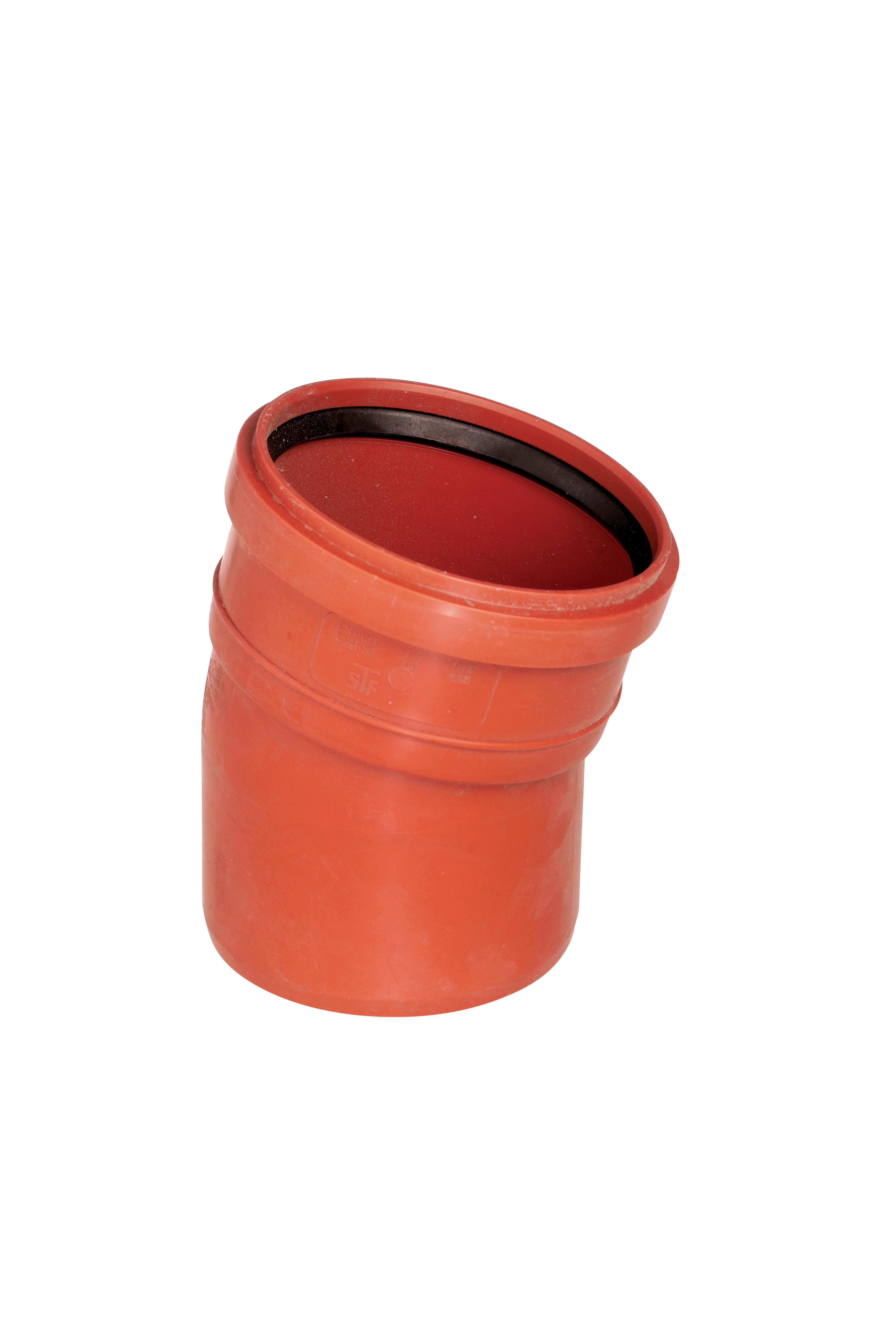 Kolano kanalizacyjne zewnętrzne, PVC fi 160 mm, kąt 15°